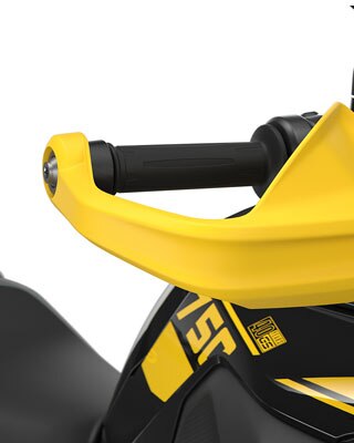 We see the yellow hand guard.