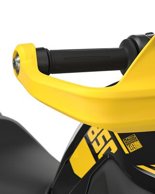 We see the yellow hand guard.