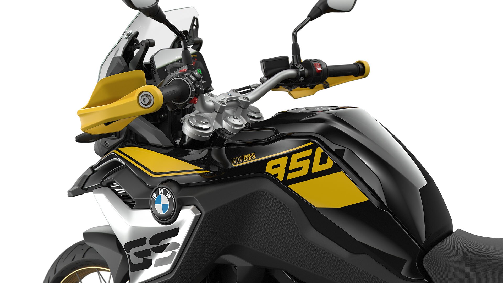 We see the black-yellow colour scheme in three-quarter view.