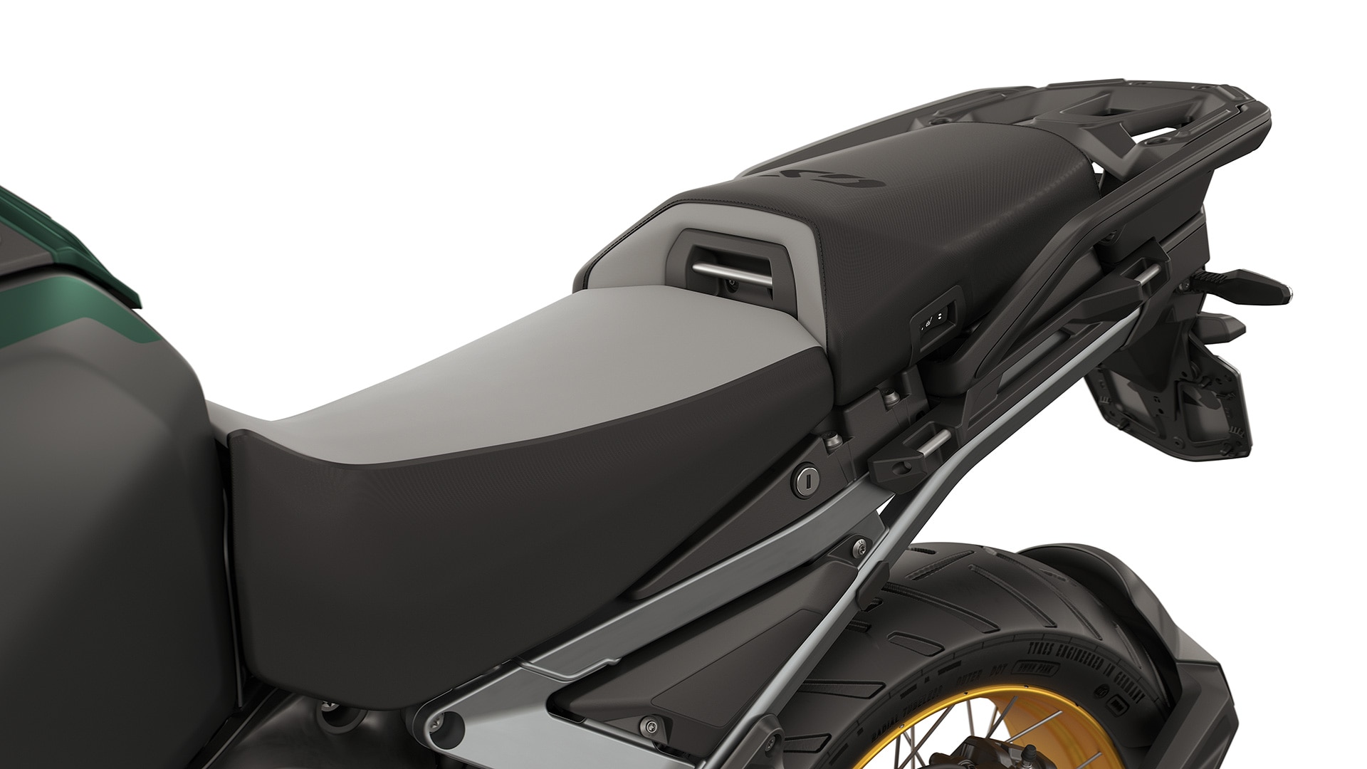 Comfort rider's seat and comfort passenger seat including seat heating